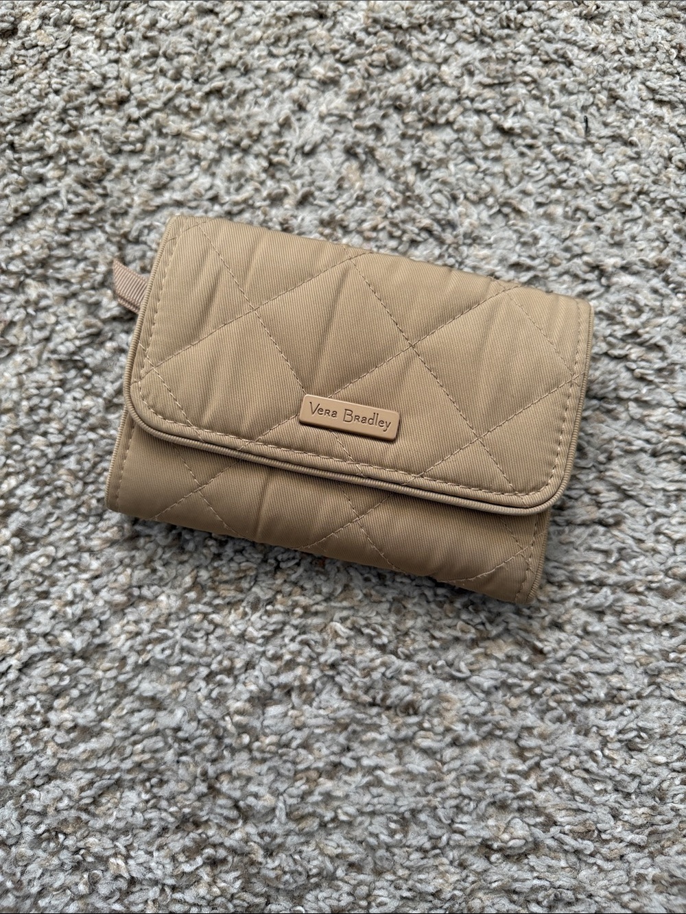 Vera Bradley Quilted Trifold Wallet - Camel Tan